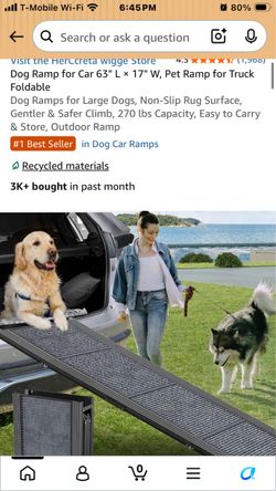 Dog Ramp for Car 63" L × 17" W, Pet Ramp for Truck Foldable Dog Ramps for Large Dogs, Non-Slip Rug Surface, Gentler & Safer Climb, 270 Ibs Capacity, E