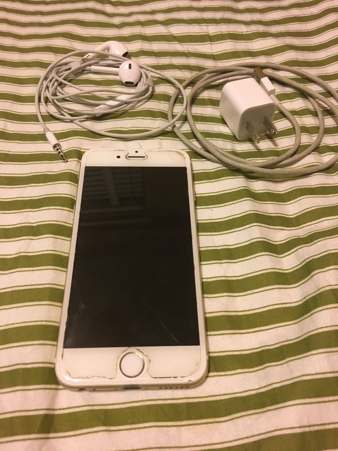 iPhone 6 w/ headphones & charger