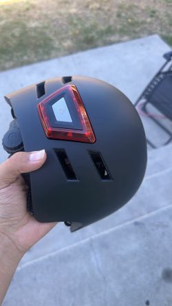 Black Bicycle Helmet with Integrated Light Size L