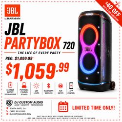 JBL PartyBox 720 Portable Battery Powered Rechargeable Speaker 15 Hour Playtime Bluetooth Aux