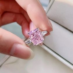 Light Pink Zirconia Ring Size 6.5