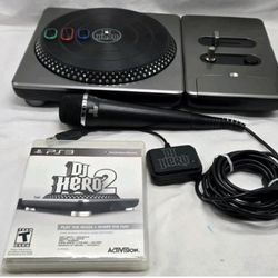 SONY PlayStation 3 PS3 DJ Hero Turntable Bundle W/Game, Dongle, Microphone