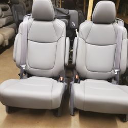 BRAND NEW GRAY LEATHER BUCKET SEATS WITH SEATBELTS BUILD IN 