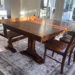 Table with bench & chairs