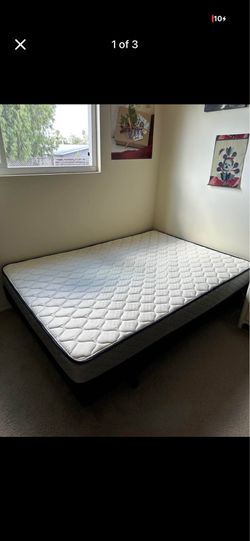 Full mattress and metal bed frame