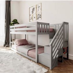 Jean Twin Over Twin Solid Wood Standard Bunk Bed
