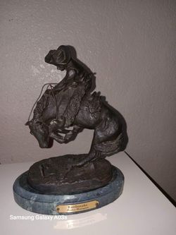 8” Rattle  Remington bronze statue - Turlock