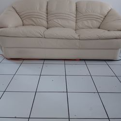 Leather Cream White Sofa