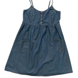 Love & Legend Denim Spaghetti Adjustable Strap Dress Size 14