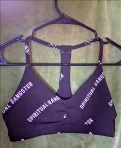 Spiritual Gangster Black Racerback Sports Bra