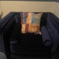 Two Blue Velvet Chairs 