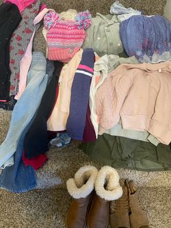 4/5T girls fall winter warm clothes jackets bundle 35 item
