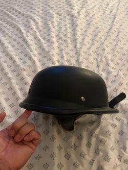 Matte Black German Style Half Helmet