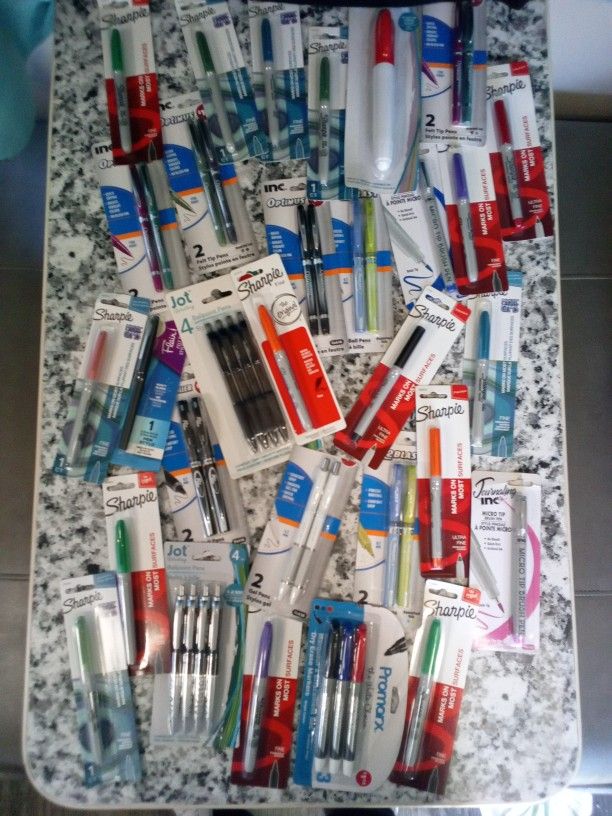 Large Lot Of Sharpies )Many Types Of Pens & More) MAKE AN OFFER