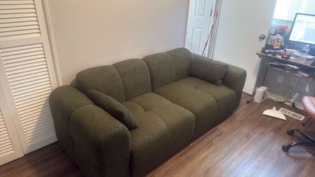 Olive Green Textured Couch