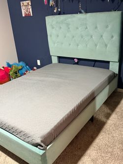 Full size bed frame and mattress