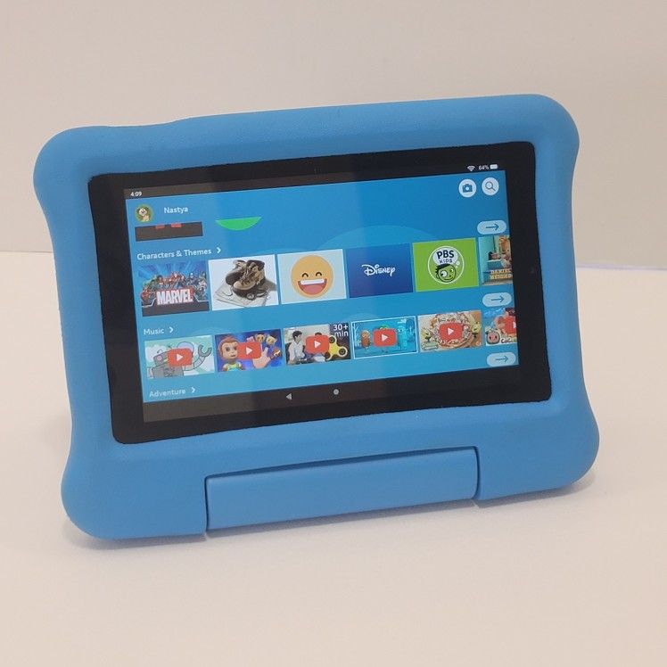 Amazon Fire 7 Kids Edition 9th Gen Tablet 7" 16GB Black With Blue Case