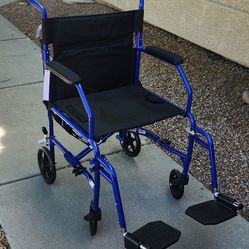 Medline Lightweight Transport Wheelchair with 19 inch seat