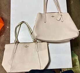 White/cream large coach bag purses
