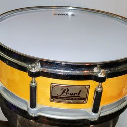 1990s Pearl Free Floating Floater Snare Drum All Maple with SKB Case