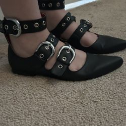Black Goth Flats