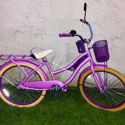 Women's huffy nel lusso 24" beach cruiser bike bicicleta basket