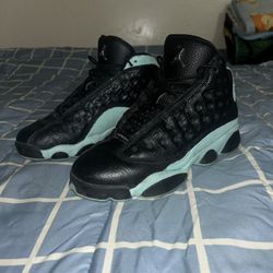 Kids' Jordan Retro 13 Black and Island green