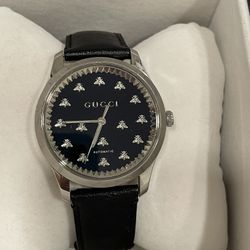 Gucci Watch G-Timeless YA126286 Black Onyx Automatic Men’s Watch Box & Papers