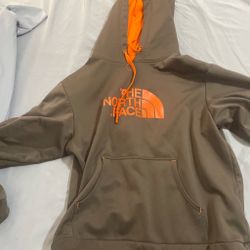 Grey and orange north face