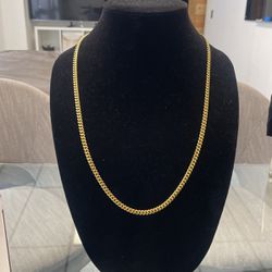 New 14k Gold Cuban Link Chain 26in 5mm