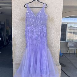 Lavender formal prom dress