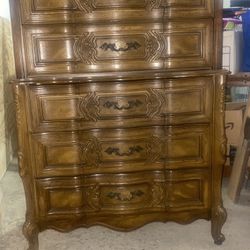 Bedroom Set Full Size Bed Frame With A Headboard And Dresser Chest Of Drawers