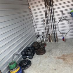 Storage Unit Full Of Gym Equipment And Weights