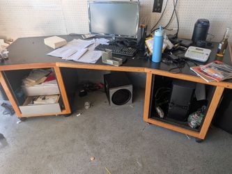 FREE Large L-Shaped Desk with Storage Cabinets