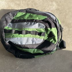 Adidas backpack Green Black Huge Day pack Laptop Pocket RN#90288 load spring XL