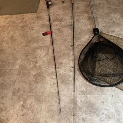 2 Fishing Poles&reels Also Fish Net