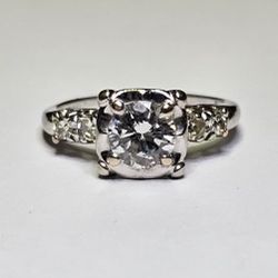 1940's Vintage 1.5 Carat Old European Cut Diamond Engagement Ring