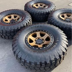 Method 17” Bronze Wheels And 37” Mud-Terrain Tires 6 Lug Rims Rines
