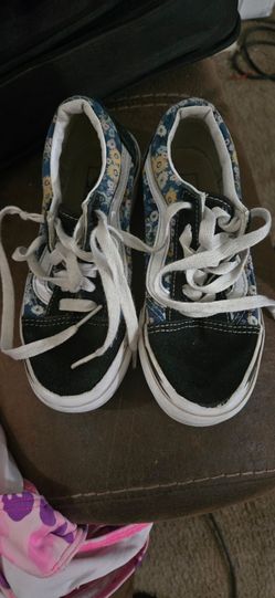 Little Girls flowered Vans size 13