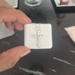 925 Moissanite Silver Cross