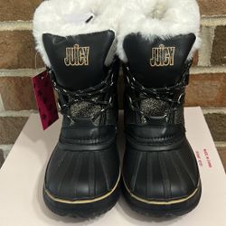 NWT Juicy By Juicy Couture Girls Escalon Waterproof Flat Heel Snow Boots