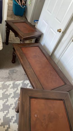 Three piece Signature Ashley Cocktail Table & two End Tables