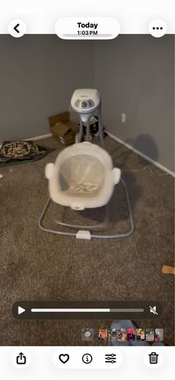 Baby swing with portable bouncer