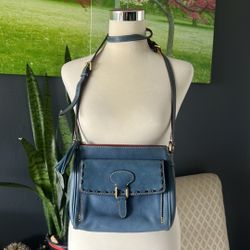 Dooney Bourke Ocean Blue Florentine Leather Cross Body Bag 