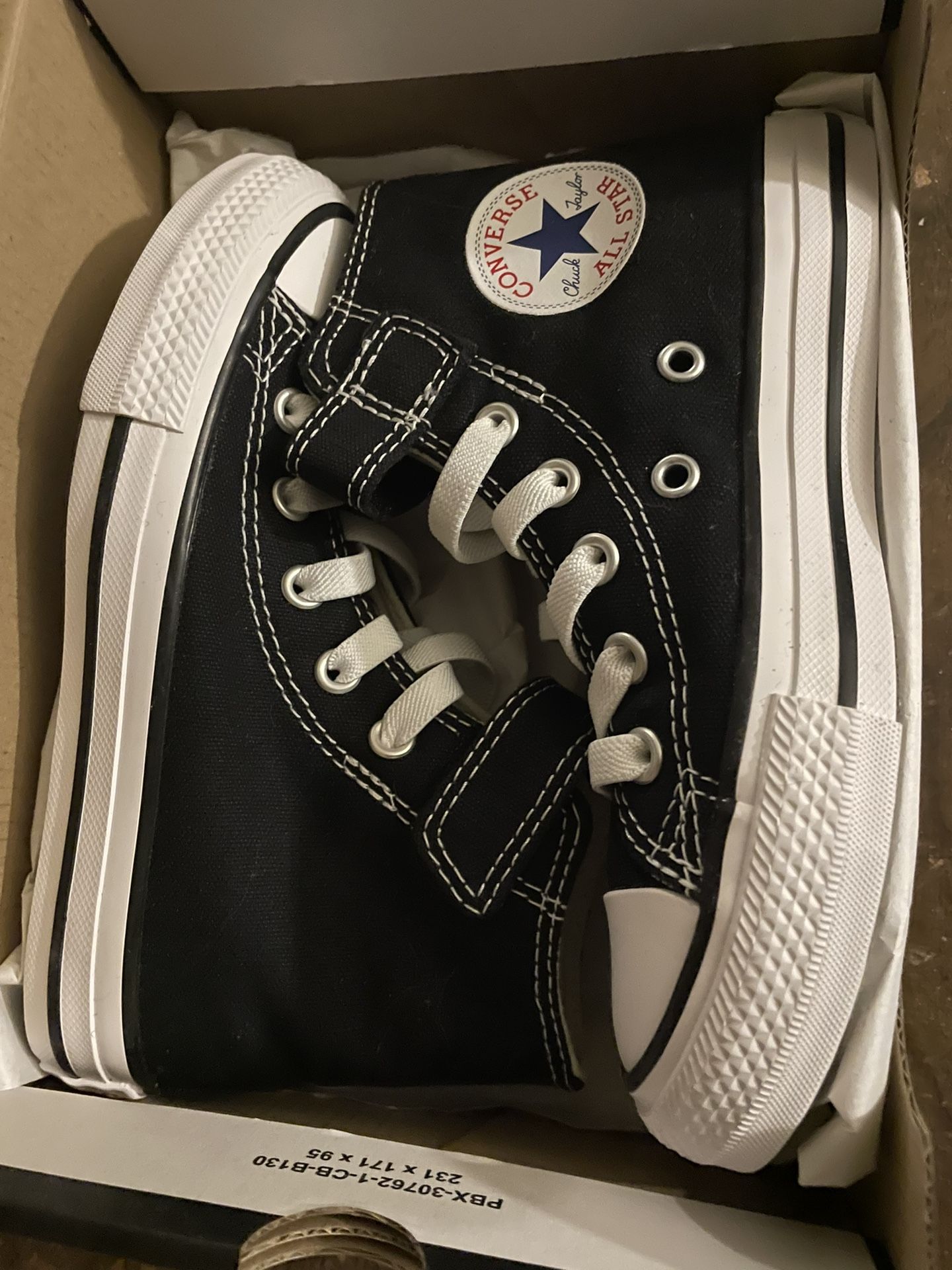 Converse Youth Size 12 Black Natural White Shoes Sneakers