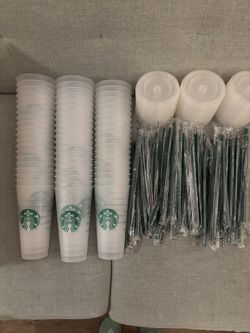 Starbucks Venti Reusable Cup With Lids And Straws. Lot Of 59 