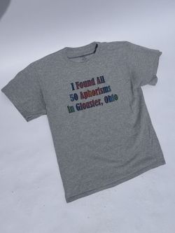 I Found All 50 Aphorisms in Glouster Ohio Tee - Mens L, Gray