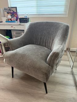 FREE Gray Velvet Accent Chair