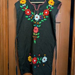 Black Mexican Dress, Medium 