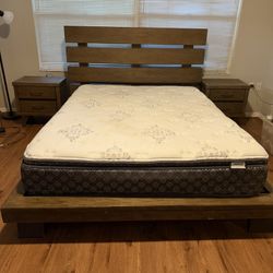Stunning Queen Bedroom Set - Solid Wood, American Signature + Therapedic Mattress